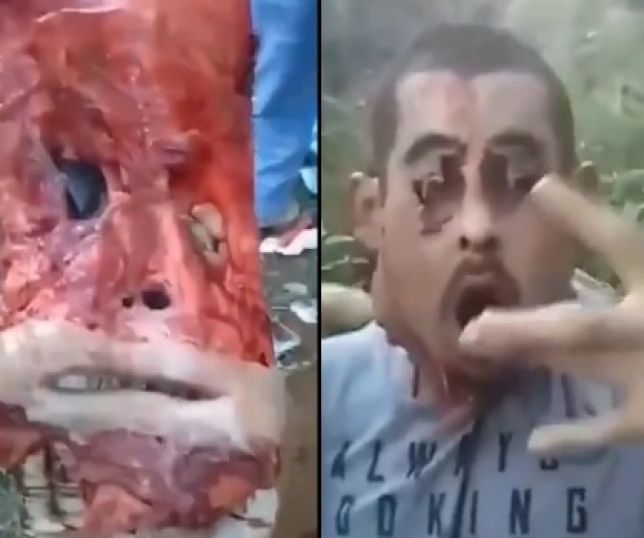 Notícias IMAGENS FORTES Homem tem o rosto arrancado e executores se